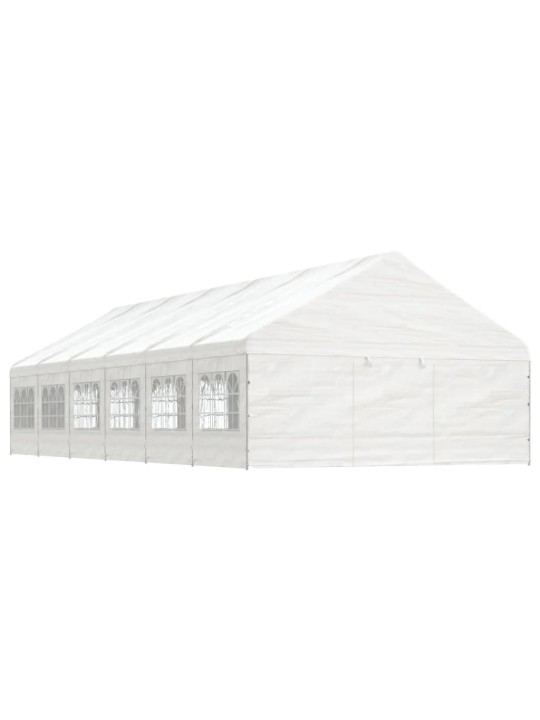 Huvimaja katolla valkoinen 13,38x5,88x3,75 m polyeteeni