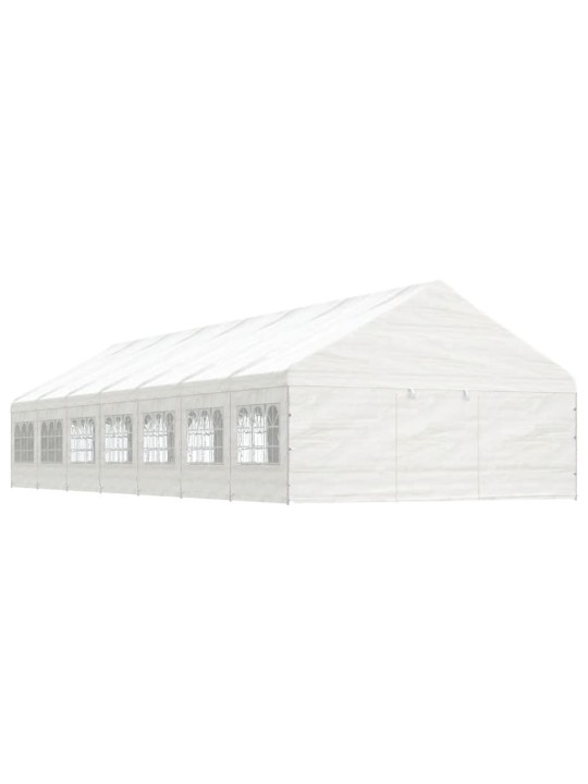 Huvimaja katolla valkoinen 15,61x5,88x3,75 m polyeteeni