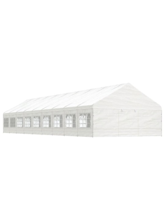 Huvimaja katolla valkoinen 20,07x5,88x3,75 m polyeteeni