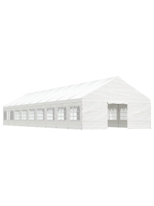 Huvimaja katolla valkoinen 20,07x5,88x3,75 m polyeteeni