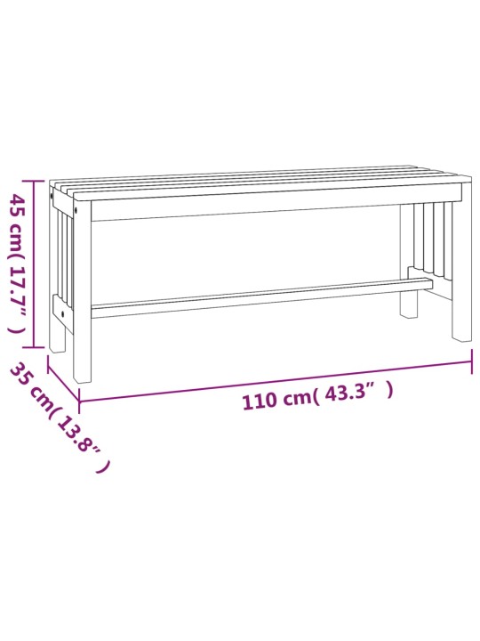 Puutarhapenkki 110 cm täysi eukalyptuspuu