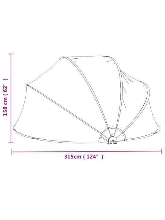 Uima-altaan kupoli pyöreä 315x158 cm PVC