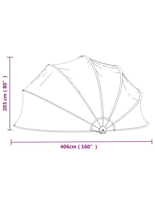 Uima-altaan kupoli pyöreä 406x203 cm pvc