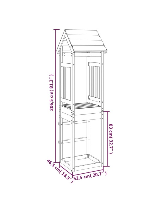 Leikkitorni 52,5x46,5x206,5 cm kyllästetty mänty