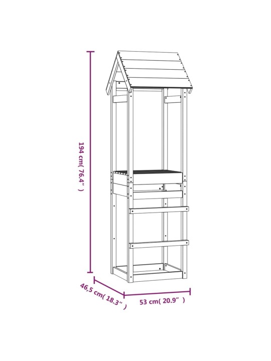 Leikkitorni 53x46,5x194 cm kyllästetty mänty