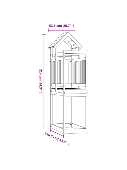 Leikkitorni 52,5x110,5x214 cm kyllästetty mänty