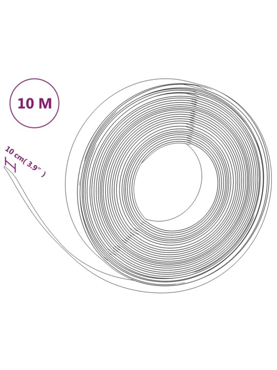 Puutarhareunukset 2 kpl harmaa 10 m 10 cm polyeteeni