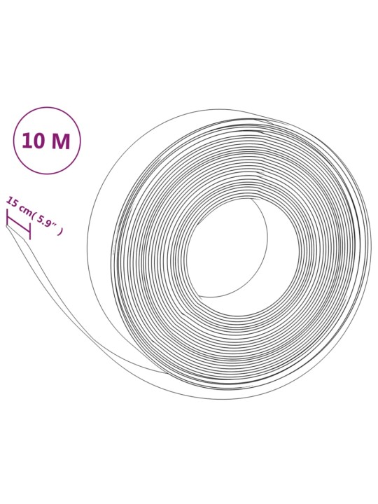 Puutarhareunukset 2 kpl harmaa 10 m 15 cm polyeteeni