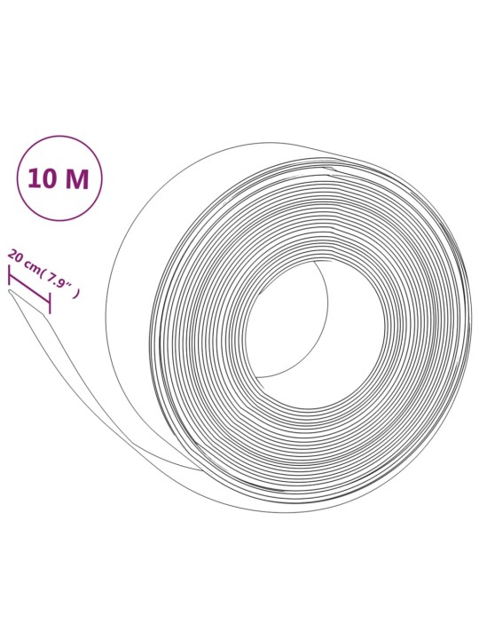 Puutarhareunukset 4 kpl harmaa 10 m 20 cm polyeteeni