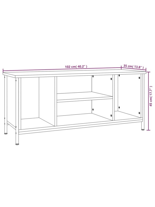 TV-taso musta 102x35x45 cm tekninen puu