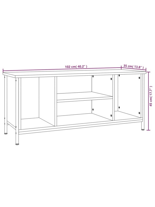 TV-taso ruskea tammi 102x35x45 cm tekninen puu