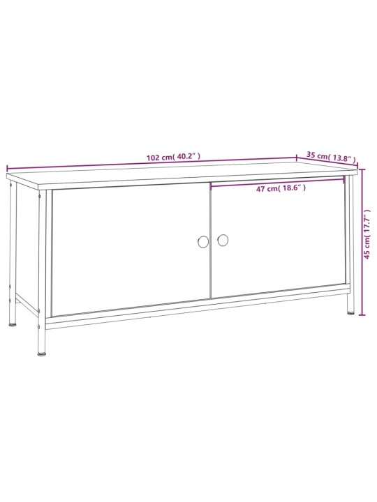 TV-taso ovilla musta 102x35x45 cm tekninen puu