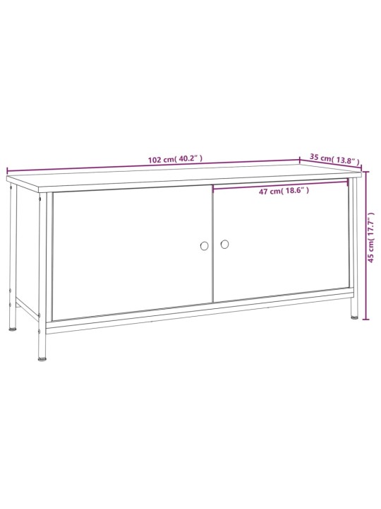 TV-taso ovilla savutammi 102x35x45 cm tekninen puu