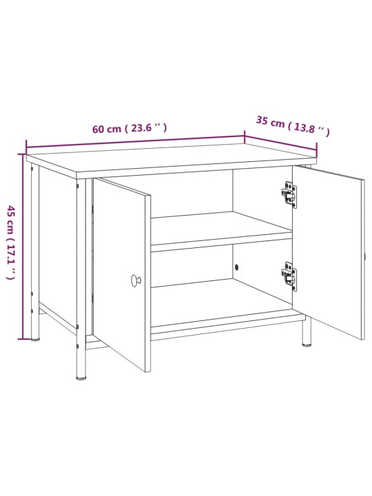 TV-taso ovilla musta 60x35x45 cm tekninen puu