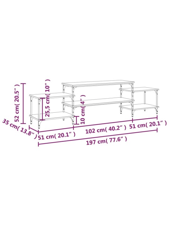 TV-taso savutammi 197x35x52 cm tekninen puu
