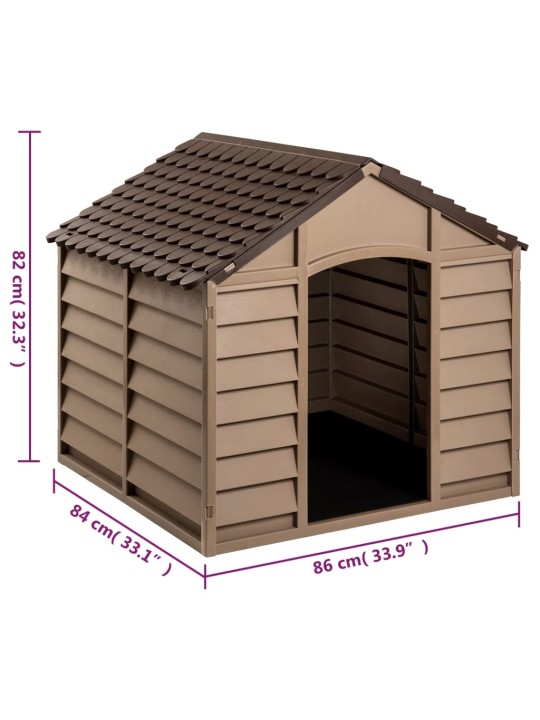 Koirankoppi ruskea 86x84x82 cm polypropeeni