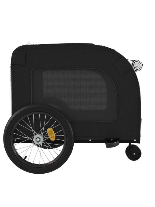 Lemmikinkuljetuskärry polkupyörään musta/harmaa kangas ja rauta