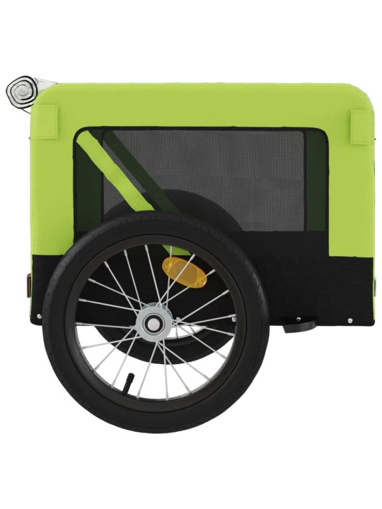 Lemmikinkuljetuskärry polkupyörään vihreä/musta kangas ja rauta