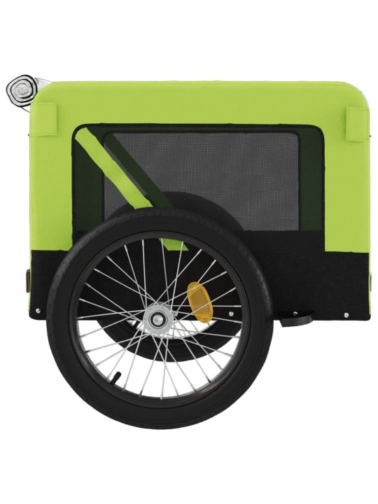 Lemmikinkuljetuskärry polkupyörään vihreä/musta kangas ja rauta