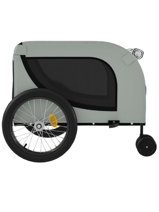 Lemmikinkuljetuskärry polkupyörään harmaa/musta kangas ja rauta