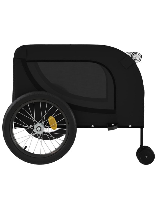 Lemmikinkuljetuskärry polkupyörään musta kangas ja rauta