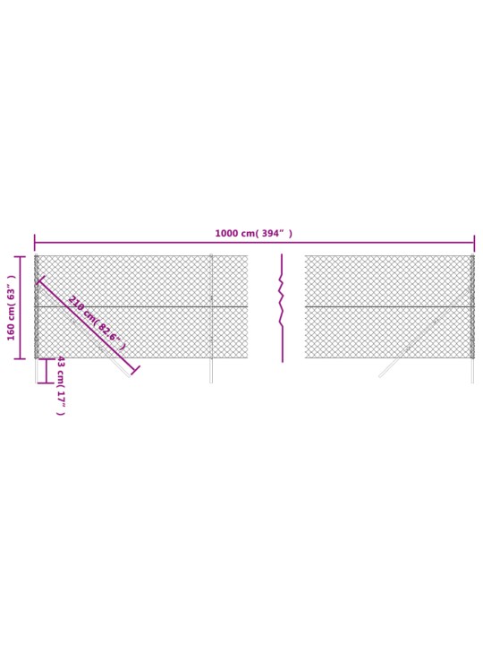 Verkkoaita antrasiitti 1,6x10 m