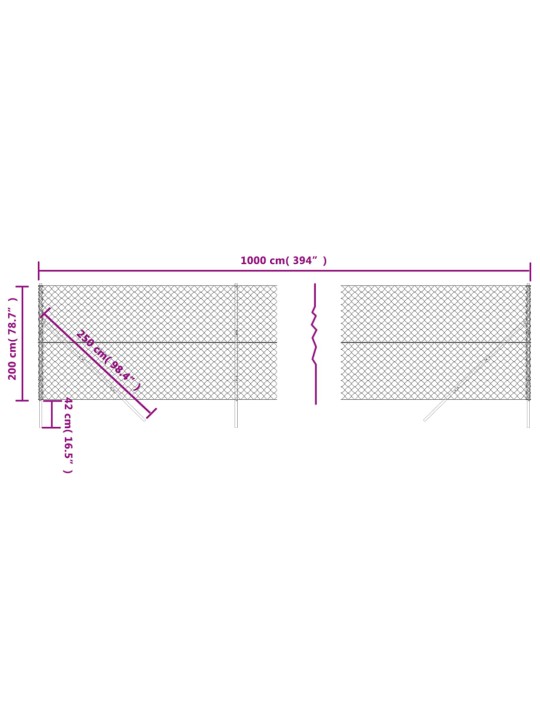 Verkkoaita antrasiitti 2x10 m