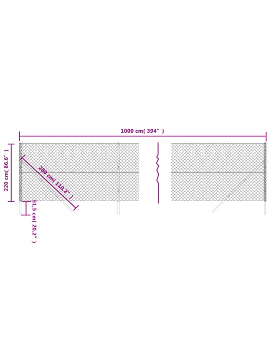 Verkkoaita antrasiitti 2,2x10 m