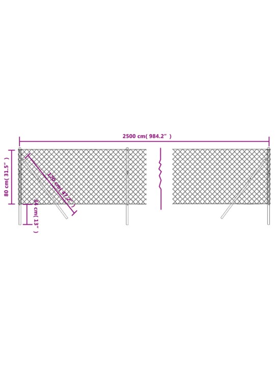 Verkkoaita antrasiitti 0,8x25 m