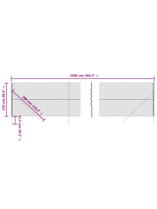 Verkkoaita antrasiitti 2,2x25 m