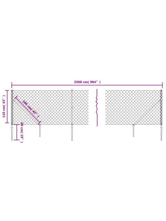 Verkkoaita maapiikeillä antrasiitti 1,1x25 m