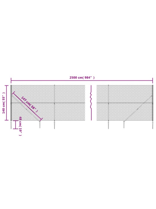 Verkkoaita maapiikeillä antrasiitti 1,4x25 m