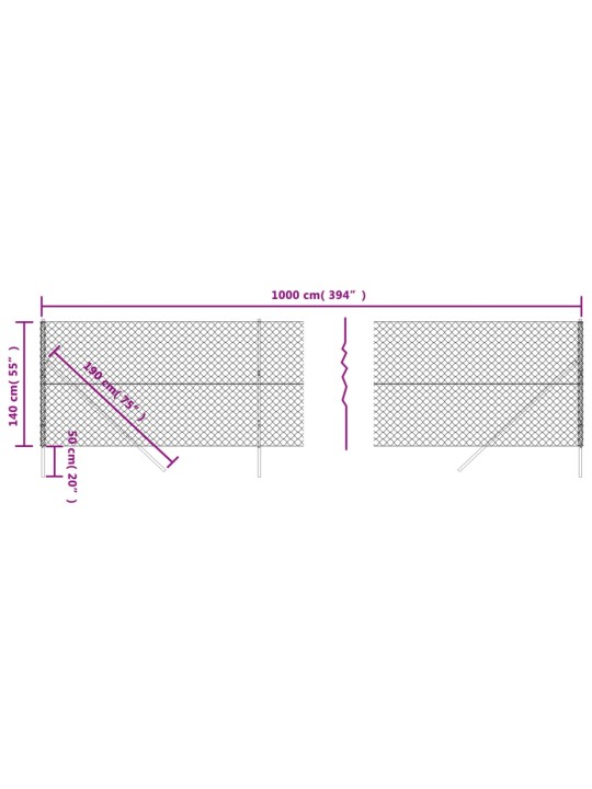 Verkkoaita hopea 1,4x10 m