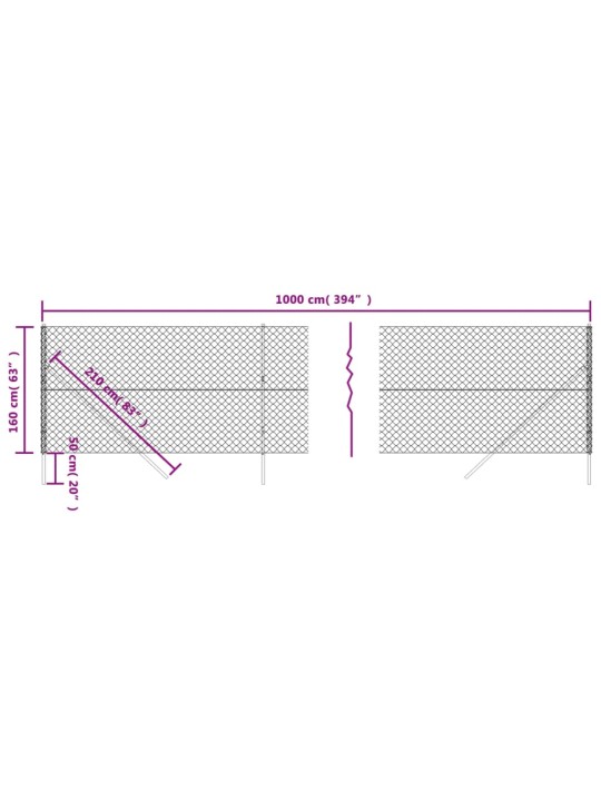 Verkkoaita hopea 1,6x10 m