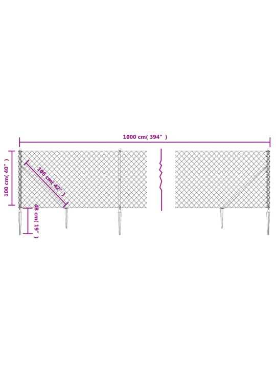 Verkkoaita maapiikeillä hopea 1x10 m