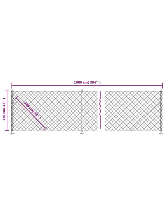 Verkkoaita laipalla hopea 1,1x10 m