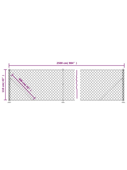 Verkkoaita laipalla hopea 1,1x25 m