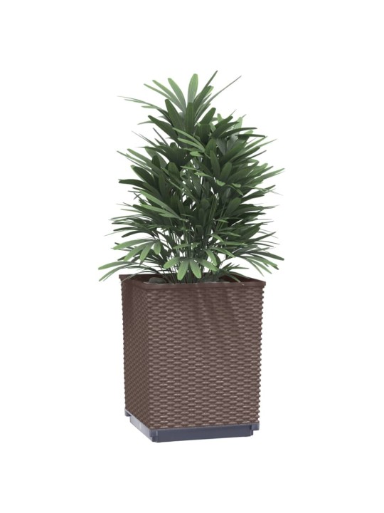 Kukkalaatikot 2 kpl ruskea 30x30x37 cm polypropeeni