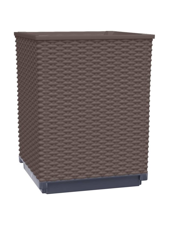 Kukkalaatikot 2 kpl ruskea 30x30x37 cm polypropeeni