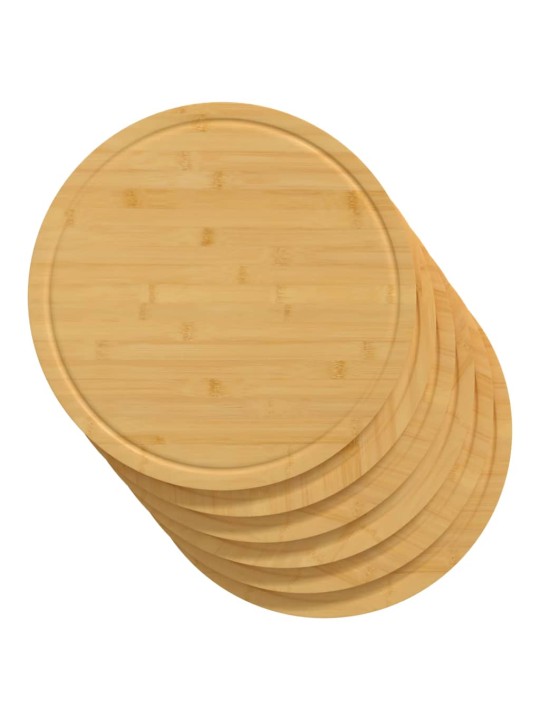 Leikkuulaudat 6 kpl Ø30x1,5 cm bambu