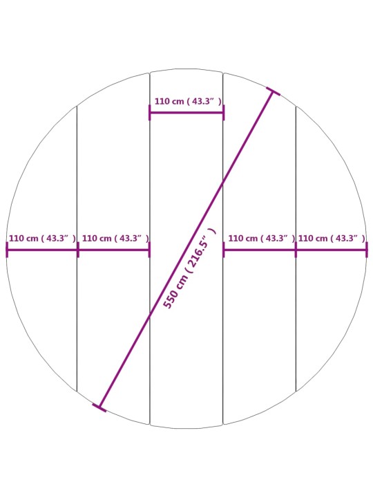 Uima-altaan aluskangas harmaa ø550 cm polyesteri geotekstiili