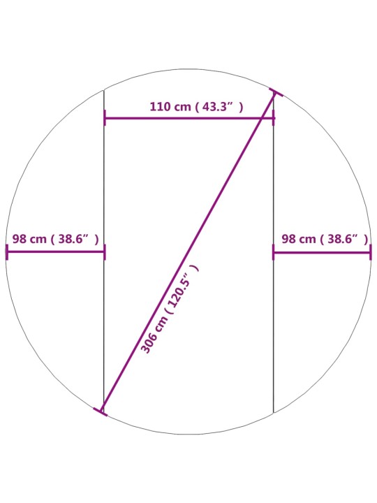 Uima-altaan aluskangas harmaa Ø306 cm polyesteri geotekstiili