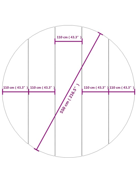 Uima-altaan aluskangas harmaa Ø550 cm polyesteri geotekstiili