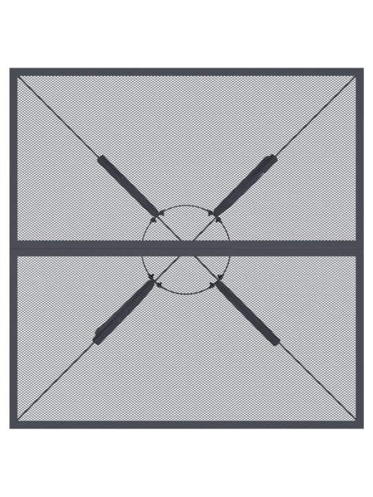 Puutarhapöytä antrasiitti 80x80x72,5 cm teräsverkko