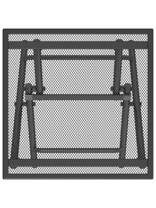Taitettava puutarhapöytä antrasiitti 38x38x38 cm teräsverkko