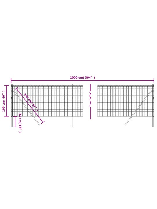 Verkkoaita vihreä 1x10 m galvanoitu teräs