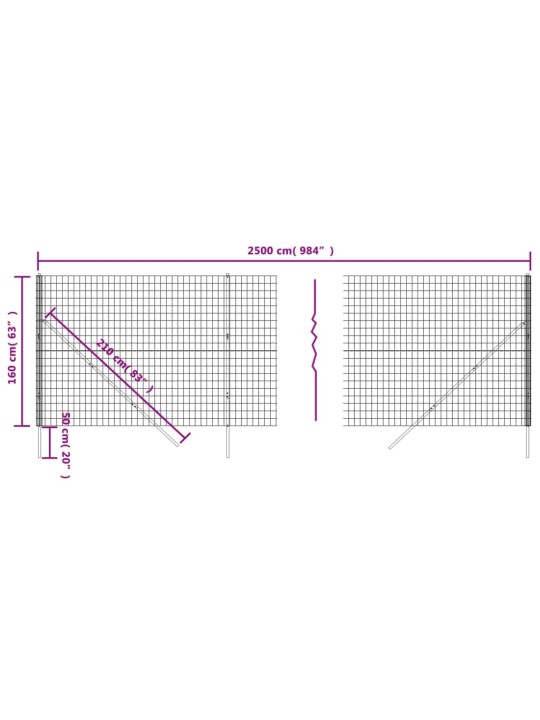 Verkkoaita vihreä 1,6x25 m galvanoitu teräs