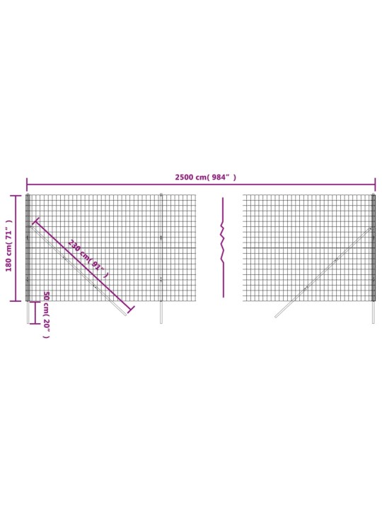 Verkkoaita vihreä 1,8x25 m galvanoitu teräs