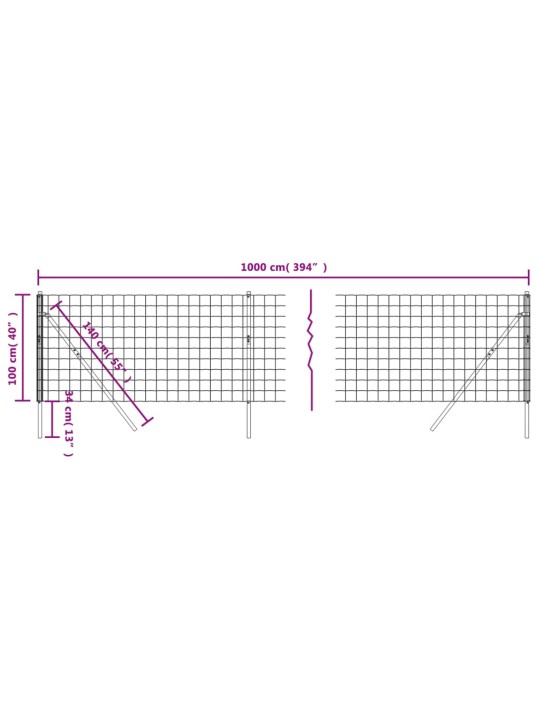 Verkkoaita vihreä 1x10 m galvanoitu teräs