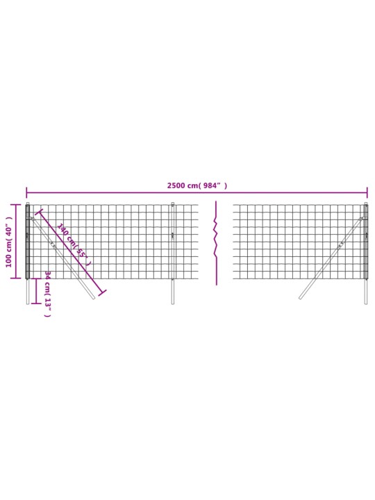 Verkkoaita vihreä 1x25 m galvanoitu teräs